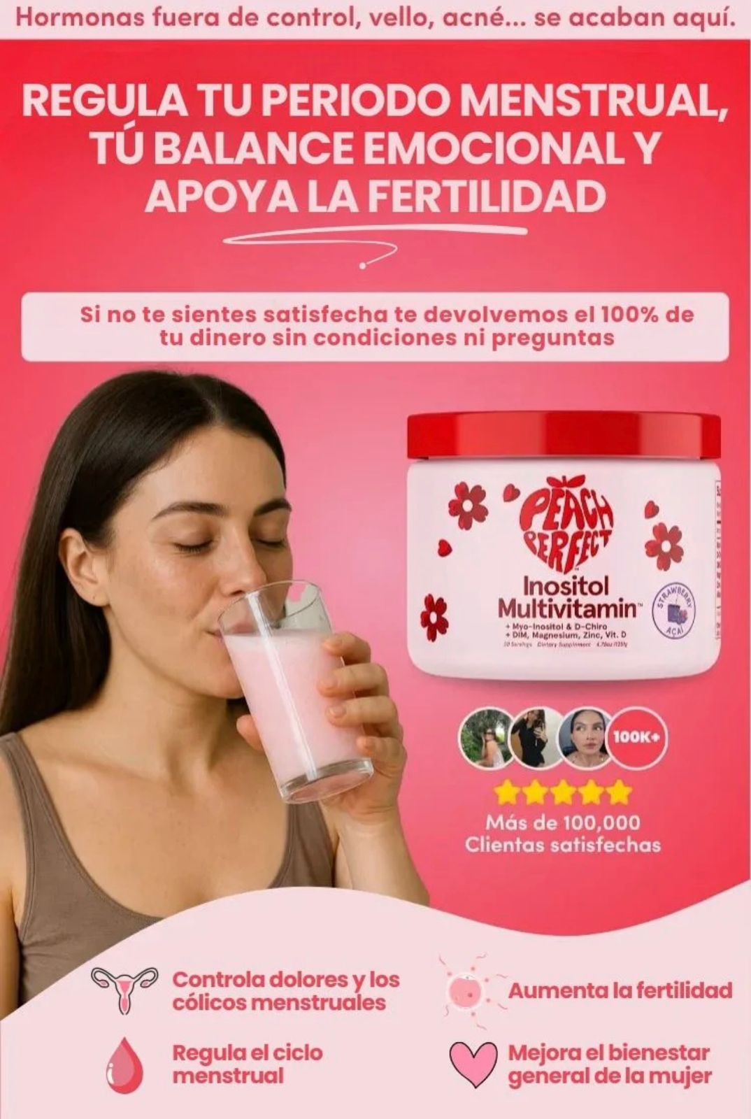 Peach Perfect – Multivitamínico con Inositol Sabor Durazno para el Equilibrio Diario