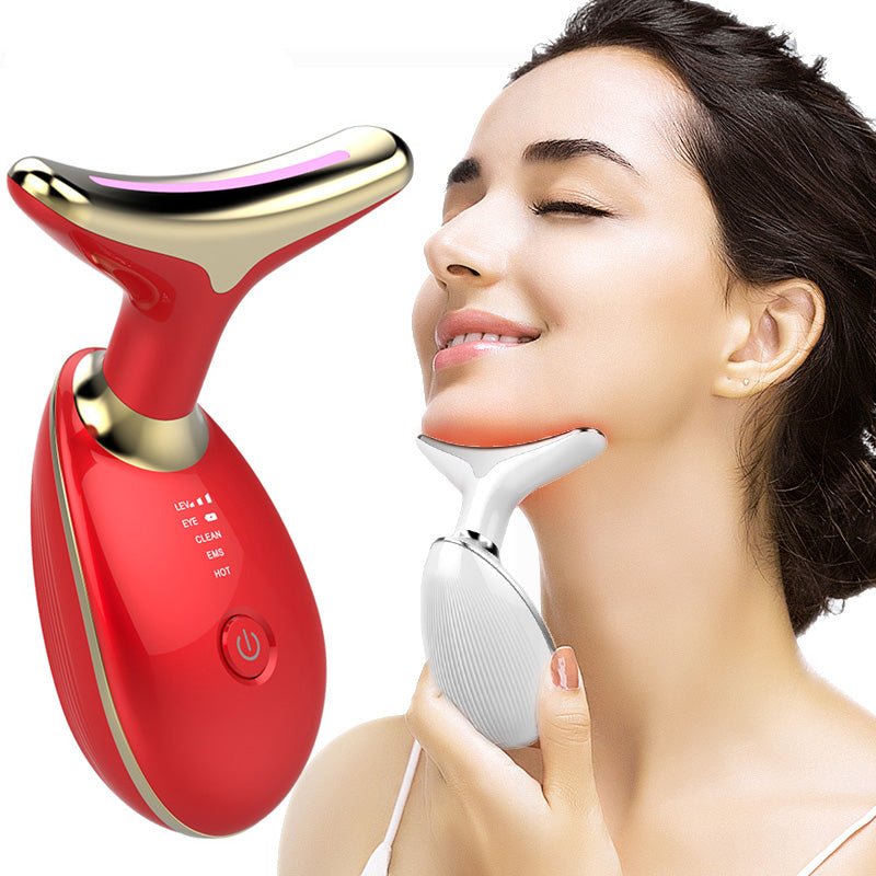 Masajeador Facial Y De Cuello EMS Con Terapia De Luz Roja